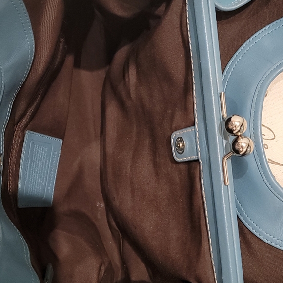 Blue Leather Shoulder Bag - Picture 5 of 10